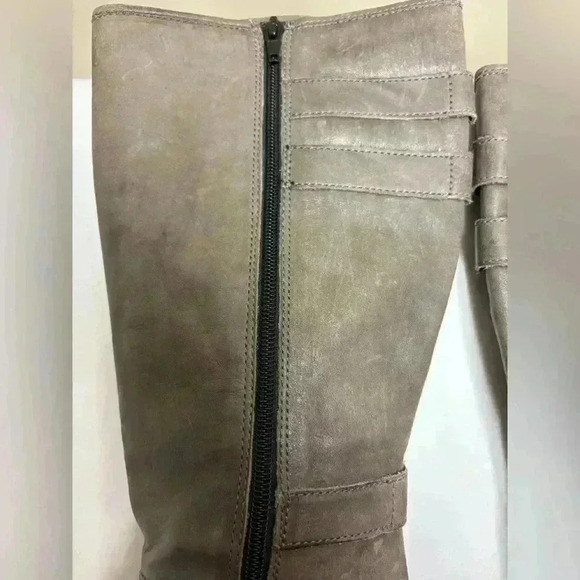 Born Women’s Attila Grey Burnish Tall Soft Leather Boots Size 8 - Picture 12 of 15